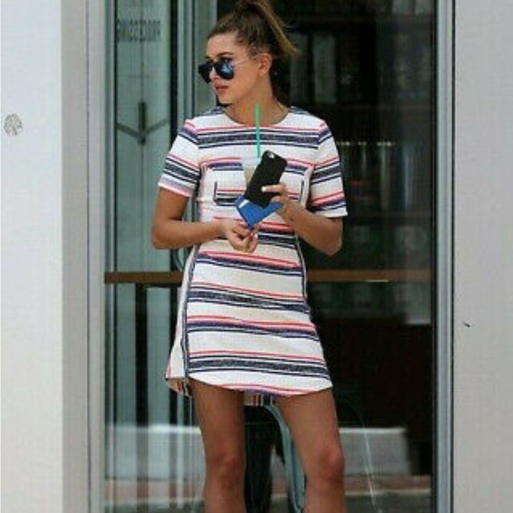 Topshop striped tweed dress